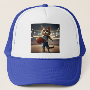 Claw-some Hoops: De onverschrokken kat basketballe Trucker Pet