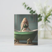 Clawfoot Bath Woman Briefkaart (Staand voorkant)