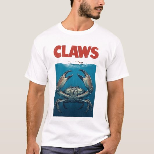 CLAWS Funny Crab Parody Shirt | Ocean Movie Spoof  (Voorkant)