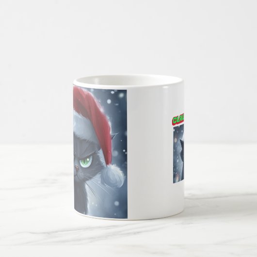 'Claws Humbug' Grumpy Christmas Cat Coffee Cup Koffiemok (Center)