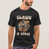 CLAWS IN SPACE schattige astronaut Katten die zonn T-shirt (Voorkant)