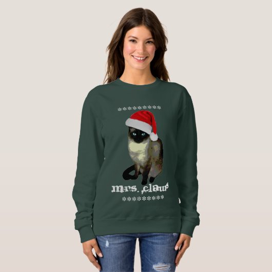 Claws Siamese Cat Ugly KerstSweater Trui (Voorkant volledig)