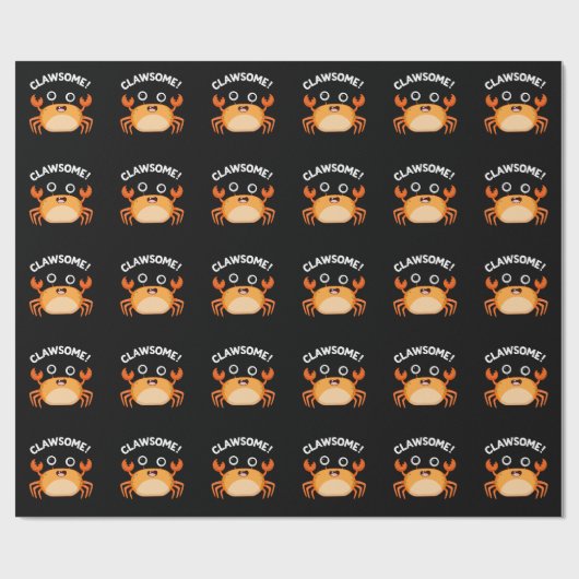 Clawsome Funny Geweldige Crab Pun Dark BG Cadeaupapier (Vlak)