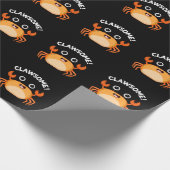 Clawsome Funny Geweldige Crab Pun Dark BG Cadeaupapier (Hoek)