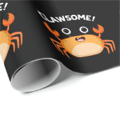 Clawsome Funny Geweldige Crab Pun Dark BG Cadeaupapier (Rol Hoek)