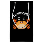 Clawsome Funny Geweldige Crab Pun Dark BG Klein Cadeauzakje (Voorkant)