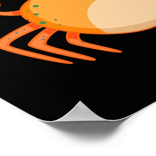 Clawsome Funny Geweldige Crab Pun Dark BG Poster (Hoek)