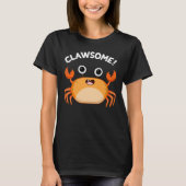 Clawsome Funny Geweldige Crab Pun Dark BG T-shirt (Voorkant)