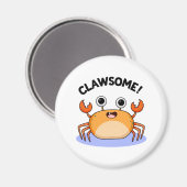 Clawsome Funny Geweldige Crab Pun Magneet (Voorkant / Achterkant)