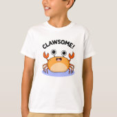 Clawsome Funny Geweldige Crab Pun T-shirt (Voorkant)