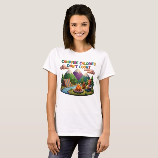 Clay Art “Campfire Calories Don’t Count” Scene T-shirt (Voorkant volledig)