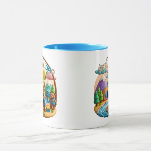 Clay Art “Reel Cool Dad” Fishing Scene Design Mok (Midden)