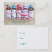 Clay Babies: Dagelijkse zorg, kinderopvang, zakeli Visitekaartje (Voorkant / Achterkant)