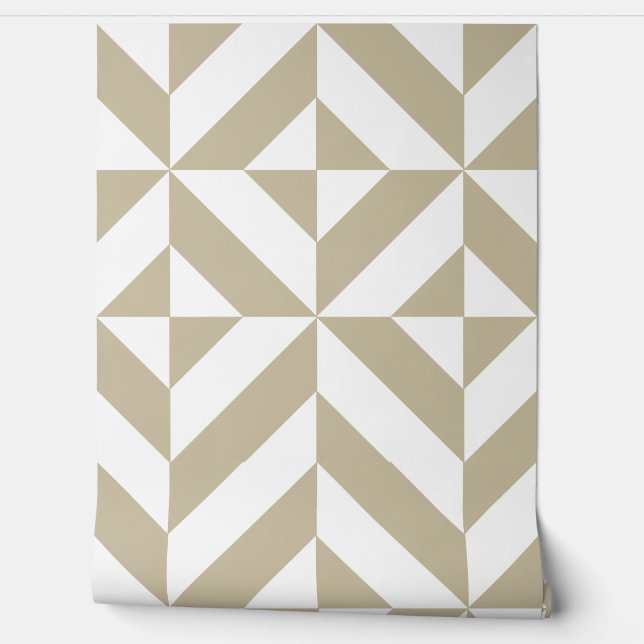 Clay Beige Geometric Deco Cube Behang (Afrollen)