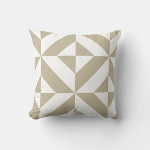 Clay Beige Geometric Deco Cube Patroon Kussen