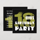 CLAY BLACK 18th Birthday Party 18 Year Old V10B Kaart (Voorkant / Achterkant)