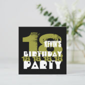 CLAY BLACK 18th Birthday Party 18 Year Old V10B Kaart (Staand voorkant)