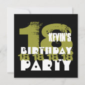 CLAY BLACK 18th Birthday Party 18 Year Old V10B Kaart (Voorkant)