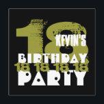 CLAY BLACK 18th Birthday Party 18 Year Old V10B Kaart<br><div class="desc">18 JAAR OUD VERMOGEN GREEN en BLACK Deze uitnodiging met zijn grote en gedurfde getal en het leuke schrijven maakt een leuke uitnodiging voor een tieners verjaardagsfeestje.  U kunt de tekstkleur voor een verschillende blik veranderen.  Pas je aan met de naam van je kind en je partijgegevens!</div>