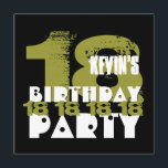 CLAY BLACK 18th Birthday Party 18 Year Old V10B Kaart<br><div class="desc">18 JAAR OUD VERMOGEN GREEN en BLACK Deze uitnodiging met zijn grote en gedurfde getal en het leuke schrijven maakt een leuke uitnodiging voor een tieners verjaardagsfeestje.  U kunt de tekstkleur voor een verschillende blik veranderen.  Pas je aan met de naam van je kind en je partijgegevens!</div>