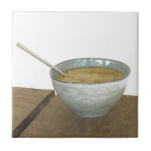 Clay Bowl Spoon Oats Porridge Table Tegeltje (Voorkant)