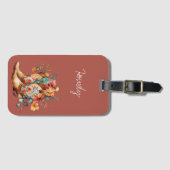 Clay Brown Bloemen Cowgirl Laarzen Bagagelabel (Voorkant (horizontaal))