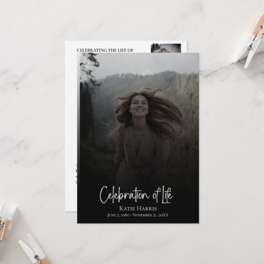 Clay Celebration of Life Begrafenisprogramma Kaart (Voorkant / Achterkant in situ)