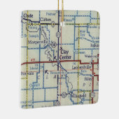 Clay Center KS kaart Keramisch Ornament (Rechts)