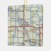 Clay Center KS kaart Keramisch Ornament (Links)