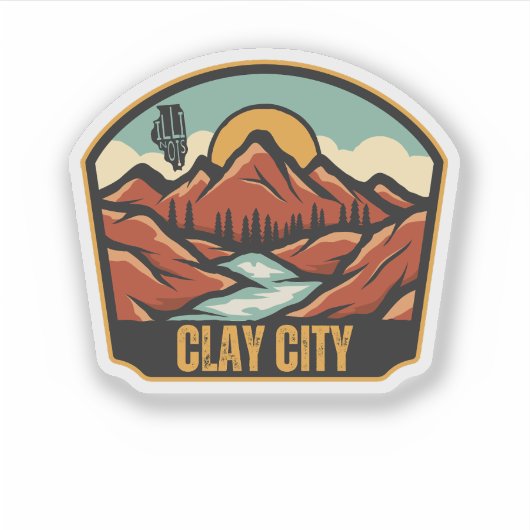 Clay City, Illinois  Sticker (Voorkant)