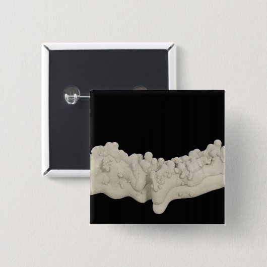 Clay Concretion Vierkante Button 5,1 Cm (Voorkant /achterkant)