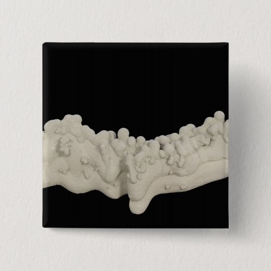 Clay Concretion Vierkante Button 5,1 Cm (Voorkant)