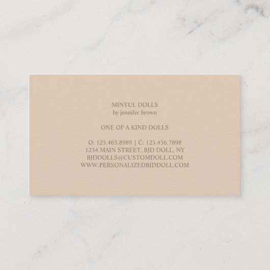 Clay Doll Maker Artist Bjd Ooak Visitekaartje (Achterkant)
