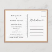 Clay Elegant Manuscript Moderne Foto sparen de Dat Aankondigingskaart (Achterkant)