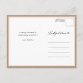 Clay Elegant Script Modern Simple Vrijgezellenfees Uitnodiging Briefkaart (Achterkant)