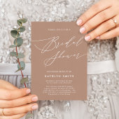 Clay Elegant Script Modern Simple Vrijgezellenfees Uitnodiging Briefkaart