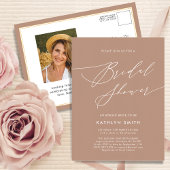 Clay Elegant Script Modern Simple Vrijgezellenfees Uitnodiging Briefkaart