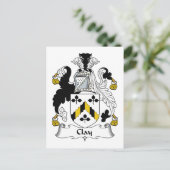 Clay Family Crest Briefkaart (Staand voorkant)