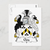 Clay Family Crest Briefkaart (Voorkant / Achterkant)