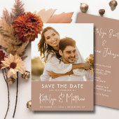 Clay Fun Script Modern Photo Minimalist Wedding Save The Date