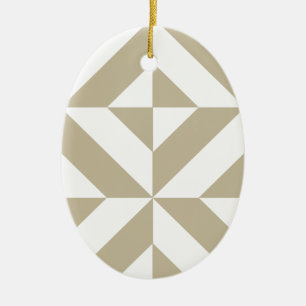 Clay Geometric Deco Cube Patroon Keramisch Ornament