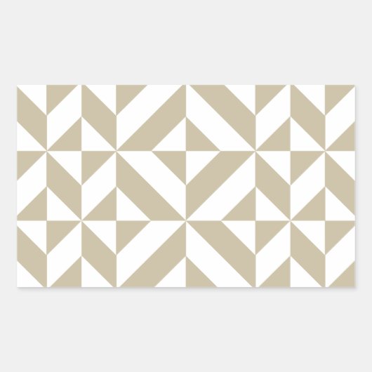 Clay Geometric Deco Cube Patroon Rechthoekige Sticker (Voorkant)
