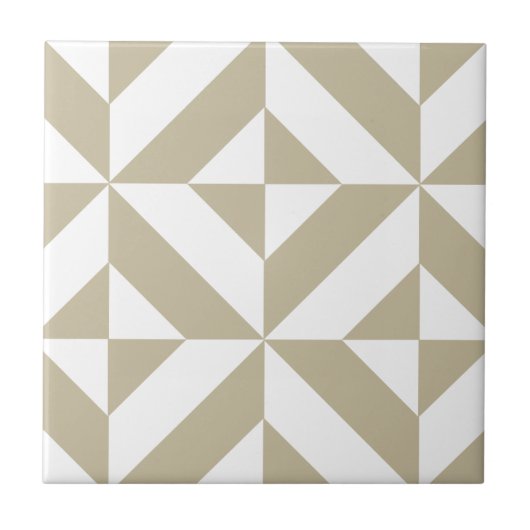 Clay Geometric Deco Cube Patroon Tegeltje (Voorkant)