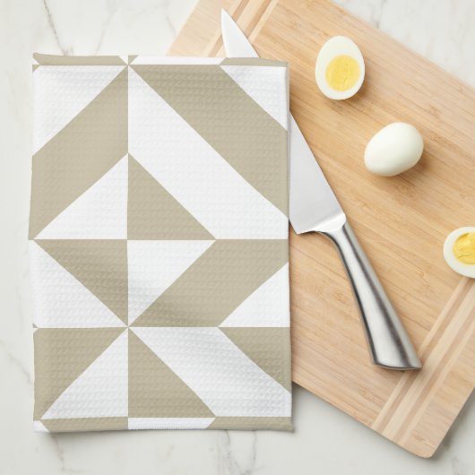 Clay Geometric Deco Cube Patroon Theedoek (Quarter Fold)