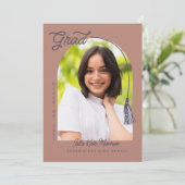 Clay Grad Announcement and Invitation with Photo Kaart (Staand voorkant)