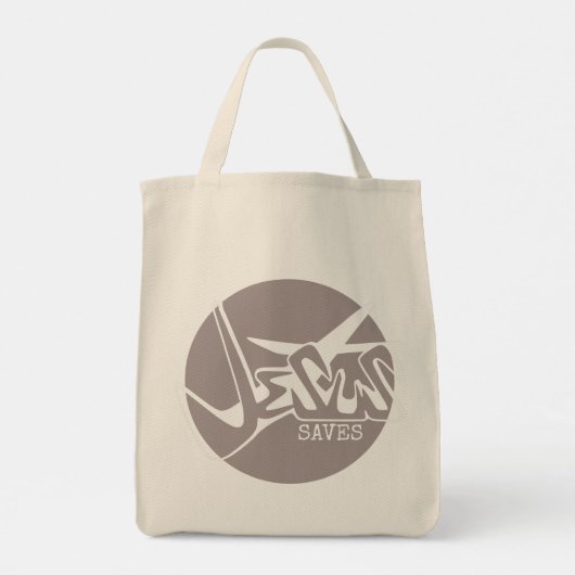 CLAY GRAY Jesus redt graffiti Tote Bag (Achterkant)