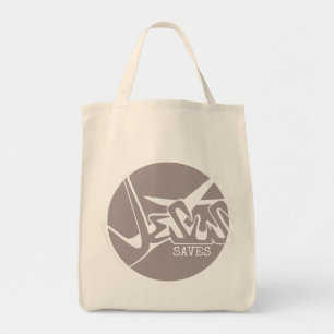 CLAY GRAY Jesus redt graffiti Tote Bag