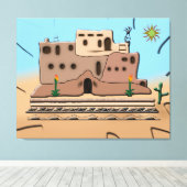 Clay House Canvas Afdruk (Insitu (Houten vloer))