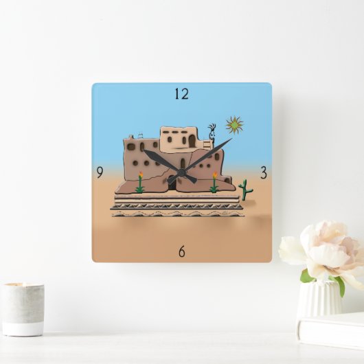 Clay House Square Wall klok (Huis)