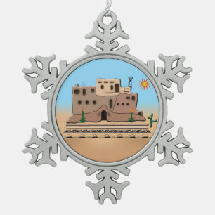 Clay House Tin Sneeuwvlok Ornament